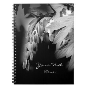 Bleeding Heart Flower Black And White Spiral Notebook