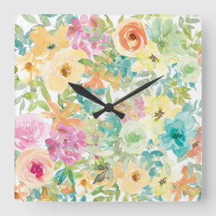 Bleeding Heart Flower Square Wall Clock
