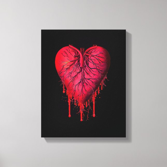 Bleeding Heart Love Heart break surreal Art  Canvas Print (Front)