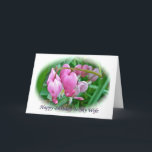 Bleeding Heart Wife Birthday Card<br><div class="desc">Bleeding Heart plants are an old-fashioned favourite for gardeners.</div>
