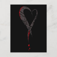 Bleeding heart. Wounded sad heart. Darkness.