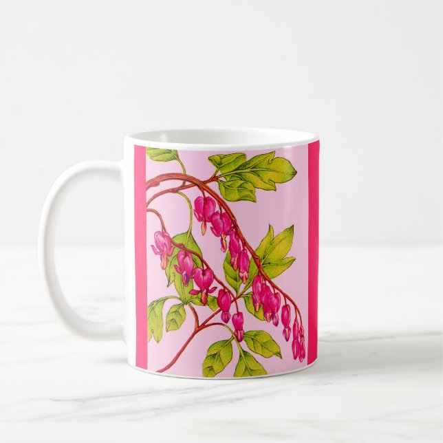 bleeding hearts flowers coffee mug (Left)
