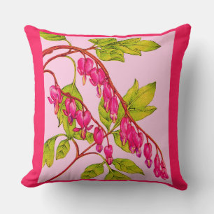 bleeding hearts flowers print cushion