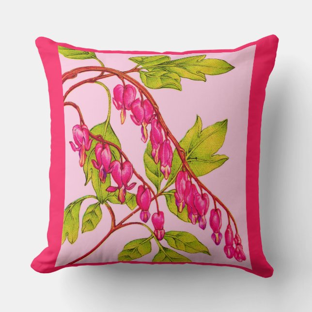 bleeding hearts flowers print cushion (Front)