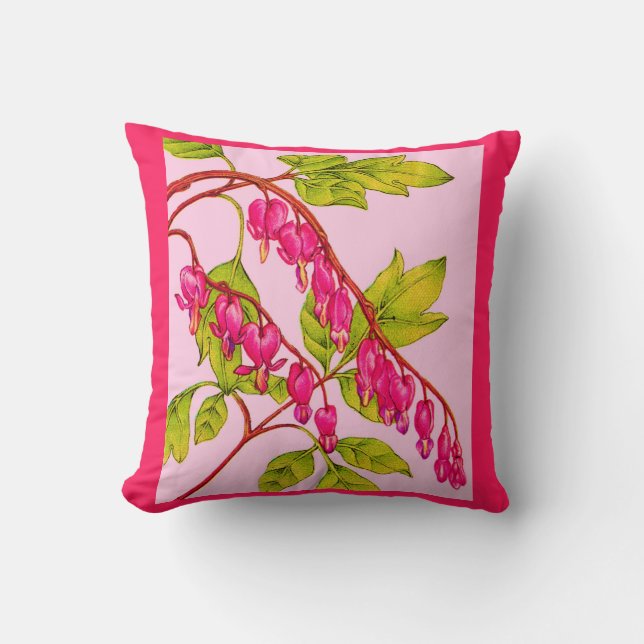 bleeding hearts flowers print cushion (Front)