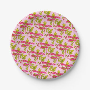 bleeding hearts flowers print paper plate