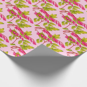bleeding hearts flowers print wrapping paper
