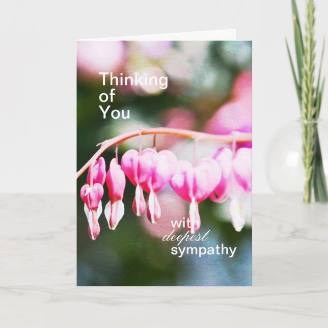 Bleeding Hearts Flowers Sympathy Card (Front)