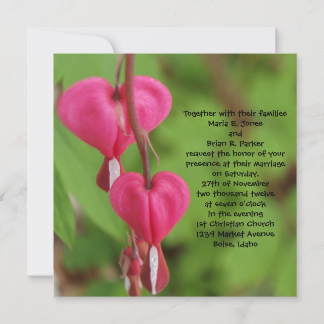 Bleeding Hearts Wedding Invitations (Front)