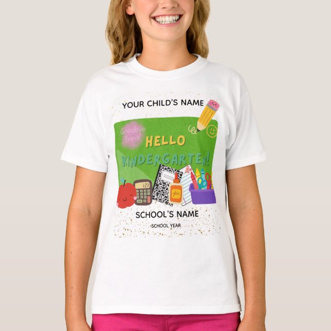 BLEEGRAPHICS: Hello Kindergarten! T-Shirt (Front)