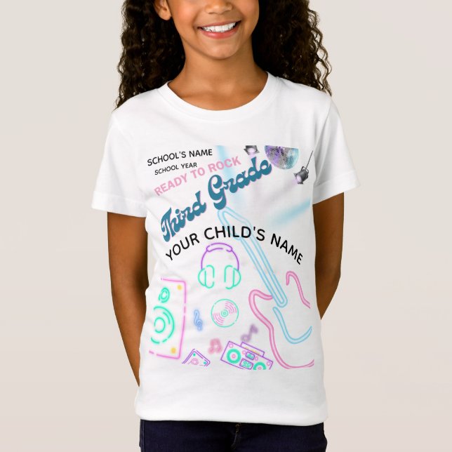 BLEEGRAPHICS: Hello, Third Grade! T-Shirt (Front)