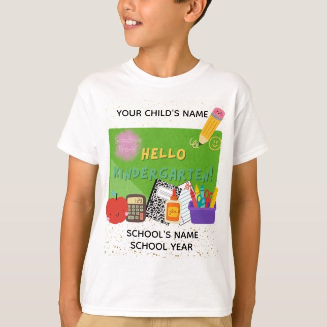 BLEEGRAPICS: Hello, Kindergarten! T-Shirt (Front)
