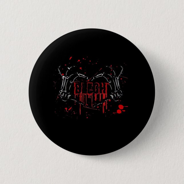 Blegh Breakdown, Skeleton Heart Hands, Emo Band, S 6 Cm Round Badge (Front)