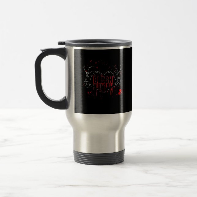 Blegh Breakdown, Skeleton Heart Hands, Emo Band, S Travel Mug (Left)