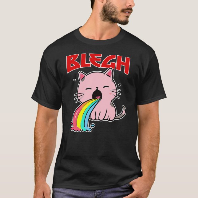 BLEGH Funny death metal cat shirt mosh-pit metalhe (Front)