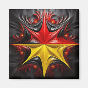 Blend of Mandelbrot Fractal With The German Flag Magnet