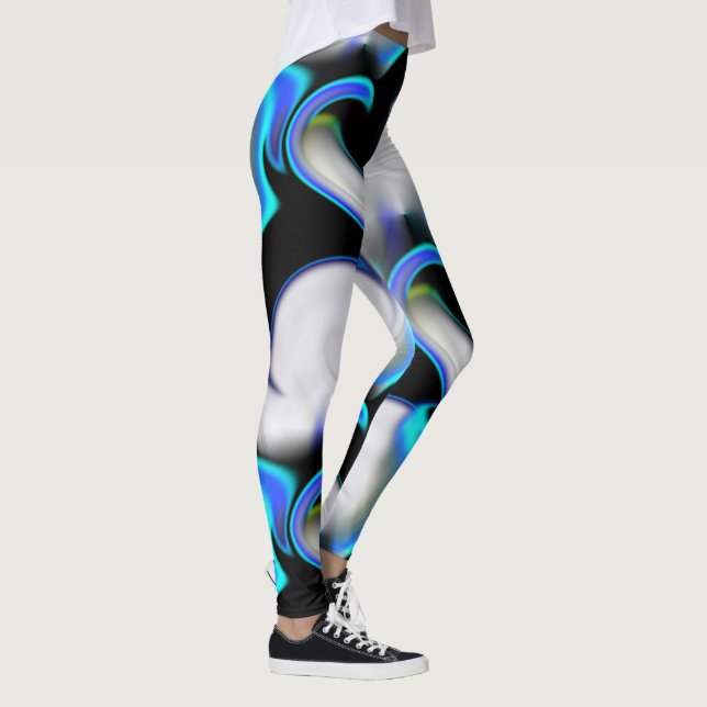 Blend of smooth with blue neon curves over shadow  leggings (Right)
