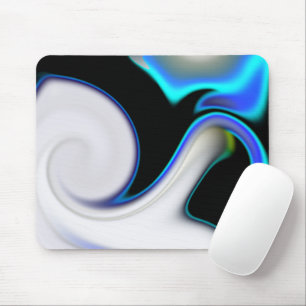 Blend of smooth with blue neon curves over shadow  mouse pad