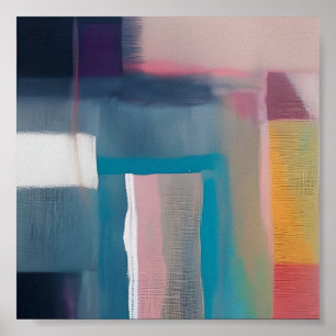 Blended abstract squares poster