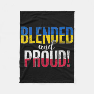 Blended And Proud Nationality Half Ukrainian Half  Fleece Blanket