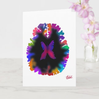 Blended colours brain design card