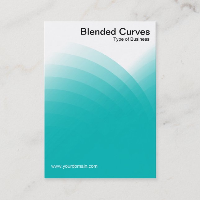 Blended Curves - Turquoise Business Card (Front)
