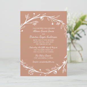 Blended Families Terracotta Wedding Invitation