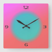 Blended Pink Orange, Green Centre>Kitchen Clock