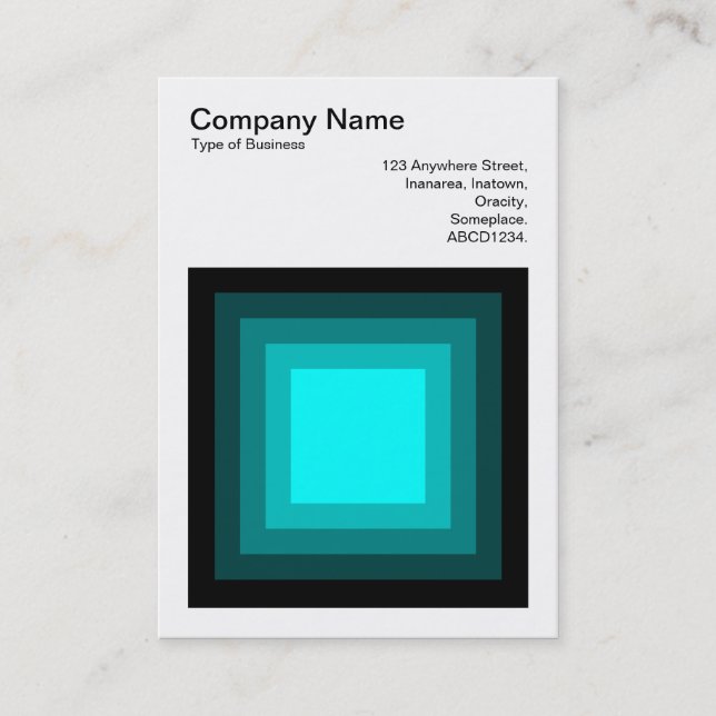 Blended Square - Black to Cyan Business Card (Front)