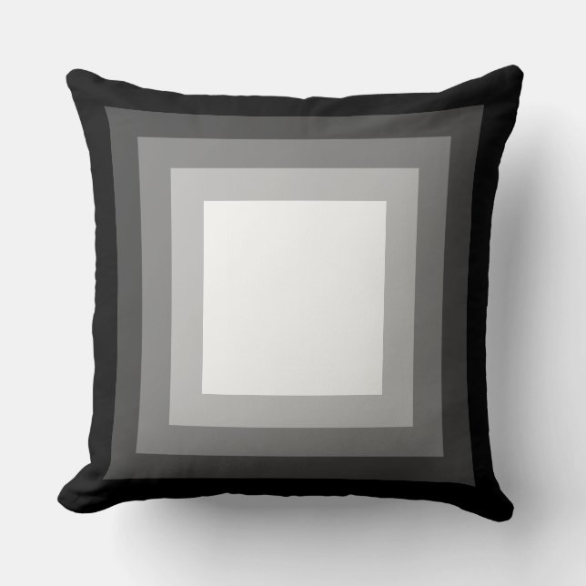 Blended Squares - Black to White Cushion (Front)