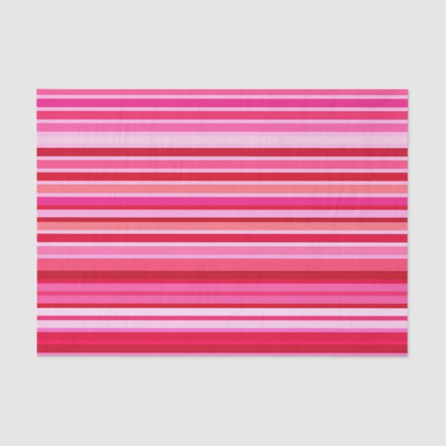 Blended Stripes, Fuchsia, Maroon and Pink  Tissue Paper (Front)