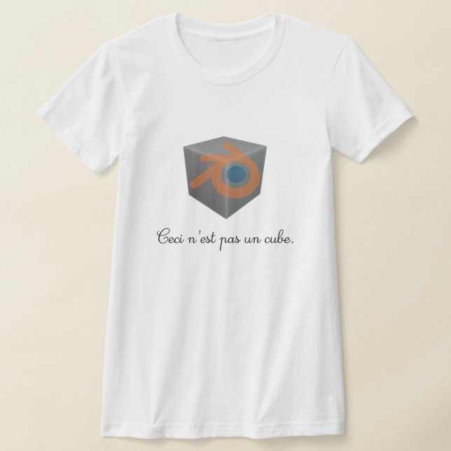 Blender 3D cube T-Shirt (Laydown)