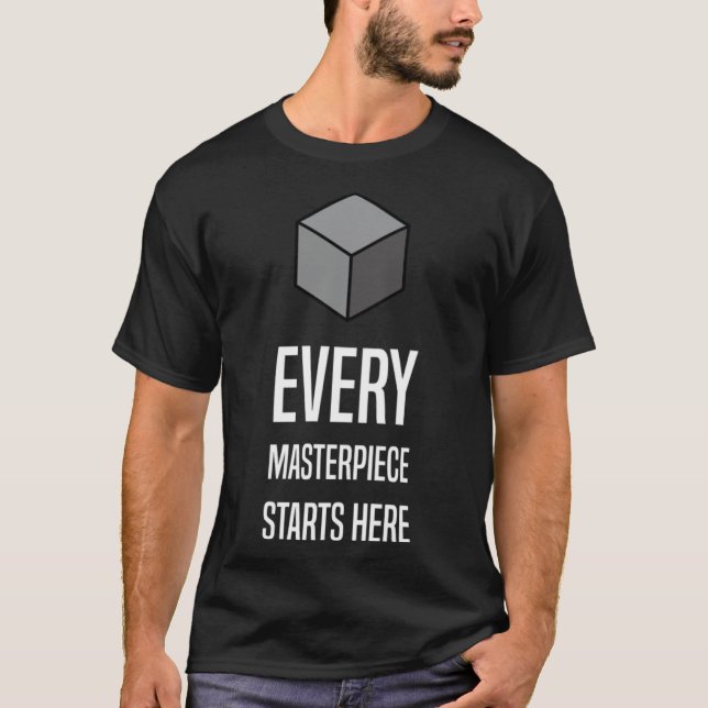 Blender Basics simple nerdy style for 3D modelling T-Shirt (Front)
