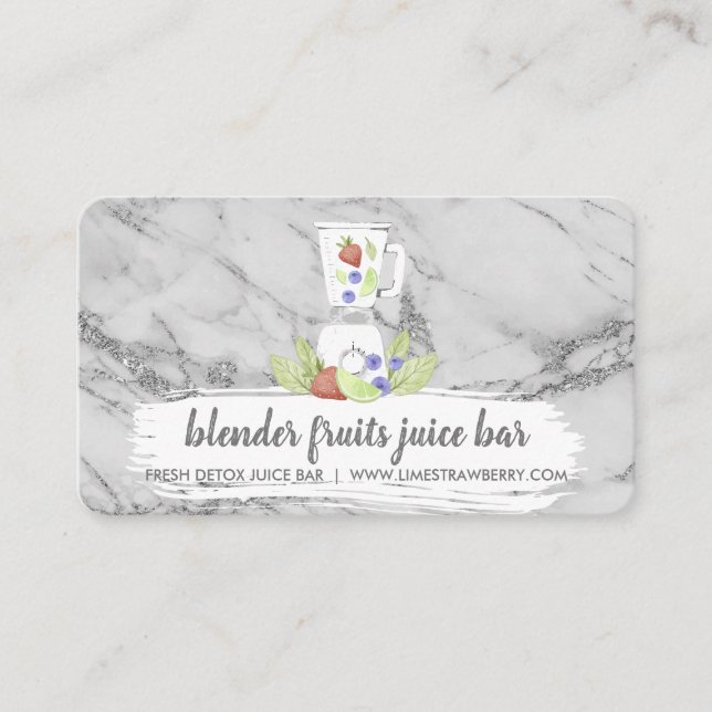 Blender Fruits Mixed drink fresh juice marble Business Card (Front)