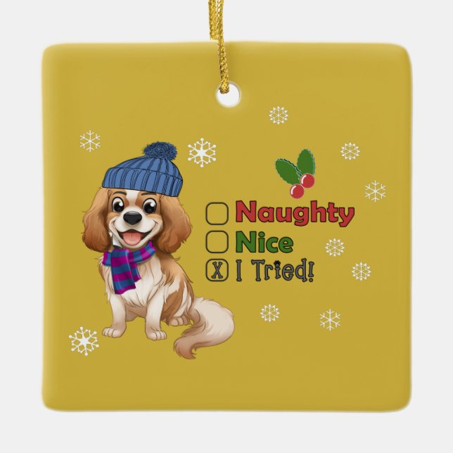 Blenheim Cavalier Christmas Ornament (Front)