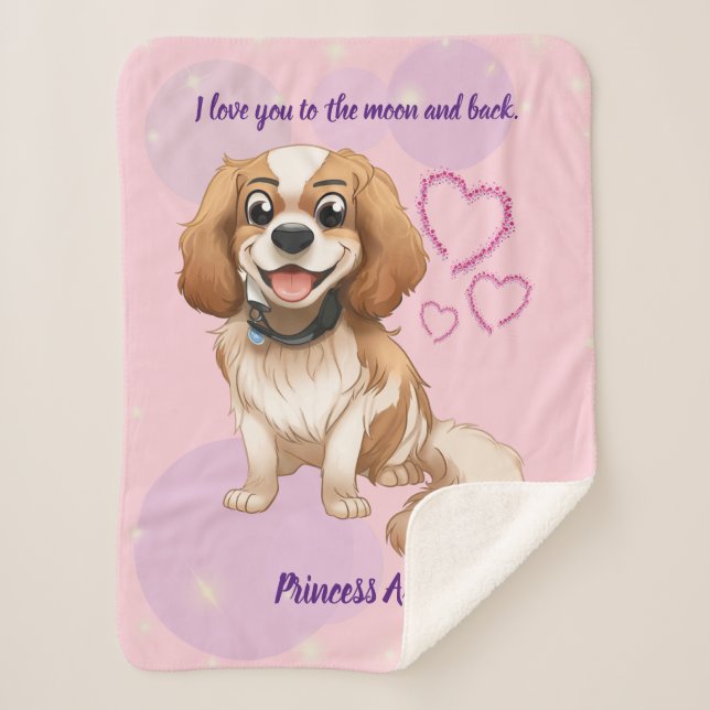 Blenheim Cavalier Custom Design   Sherpa Blanket (Front)