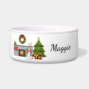 Blenheim Cavalier Dog In A Christmas Room & Name