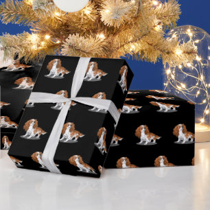 Blenheim Cavalier King Charles Spaniel Cartoon Dog Wrapping Paper