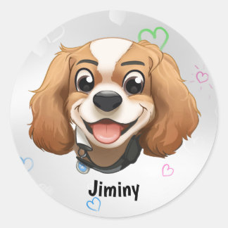 Blenheim Cavalier King Charles Spaniel Classic Round Sticker