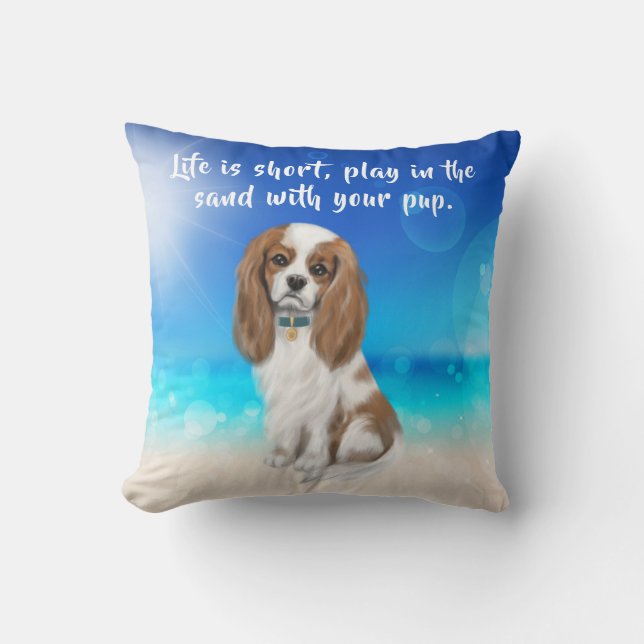 Blenheim Cavalier King Charles Spaniel Cushion (Front)