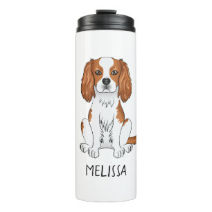 Blenheim Cavalier King Charles Spaniel Dog & Name Thermal Tumbler
