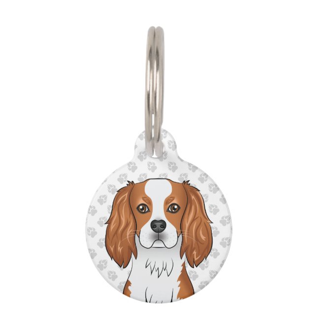 Blenheim Cavalier King Charles Spaniel Head Pet Tag (Front)