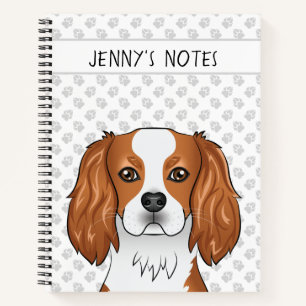 Blenheim Cavalier King Charles Spaniel Head & Text Notebook