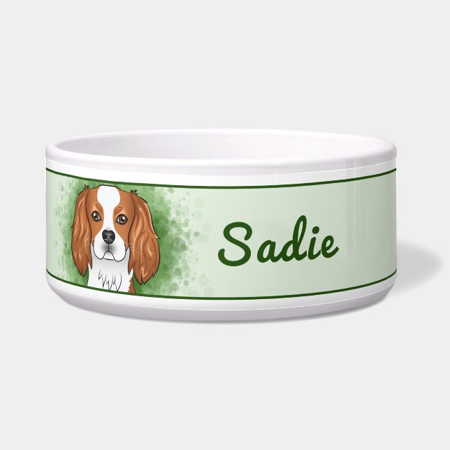 Blenheim Cavalier King Charles Spaniel On Green (Front)