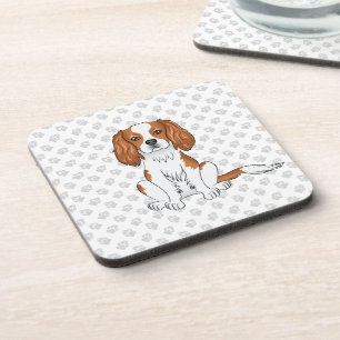 Blenheim Cavalier King Charles Spaniel & Paws Coaster