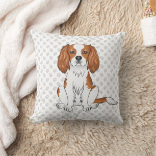 Blenheim Cavalier King Charles Spaniel & Paws Cushion
