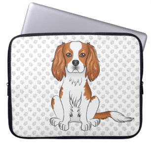 Blenheim Cavalier King Charles Spaniel & Paws Laptop Sleeve