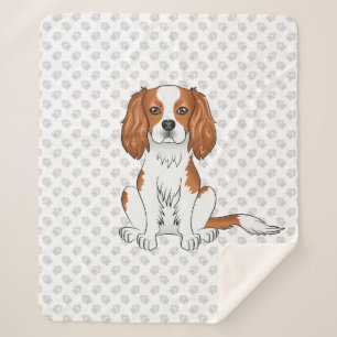 Blenheim Cavalier King Charles Spaniel & Paws Sherpa Blanket