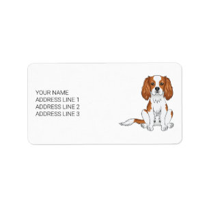 Blenheim Cavalier King Charles Spaniel & Text Label