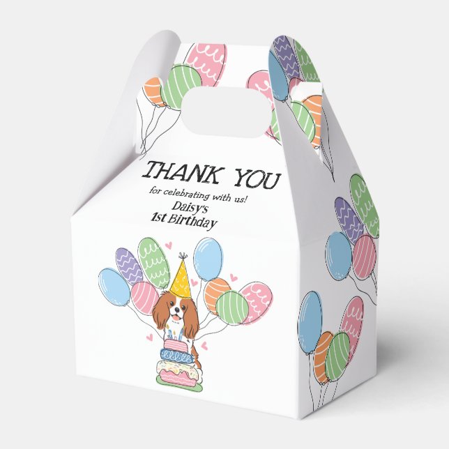 Blenheim Cavalier King Charles Spaniel Thank You Favour Box (Front Side)